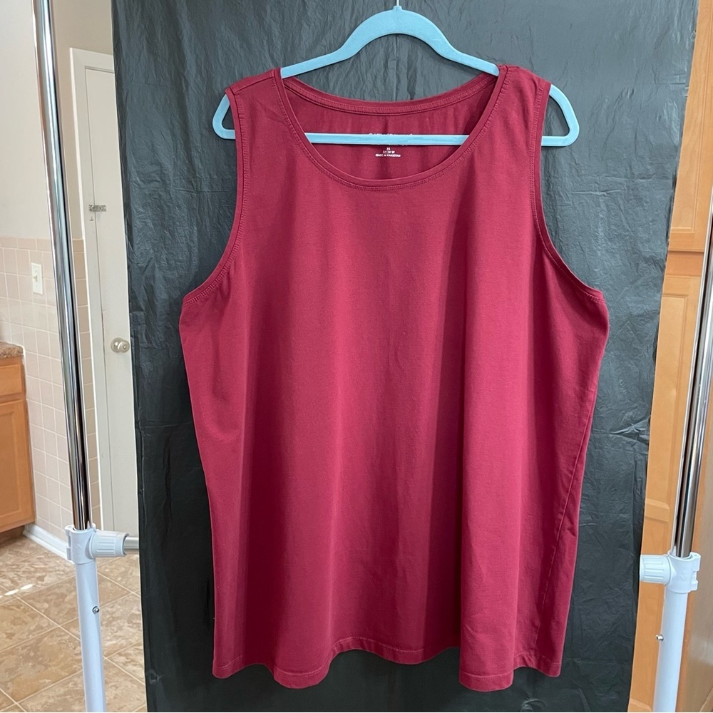 Catherines Suprema Collection 2X Burgundy Tank Top Beach Summer Layer**READ**